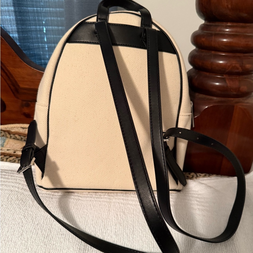 Michael Kors Cream Canvas Graffiti Mini Backpack with Black & Red Accents - Picture 2 of 7